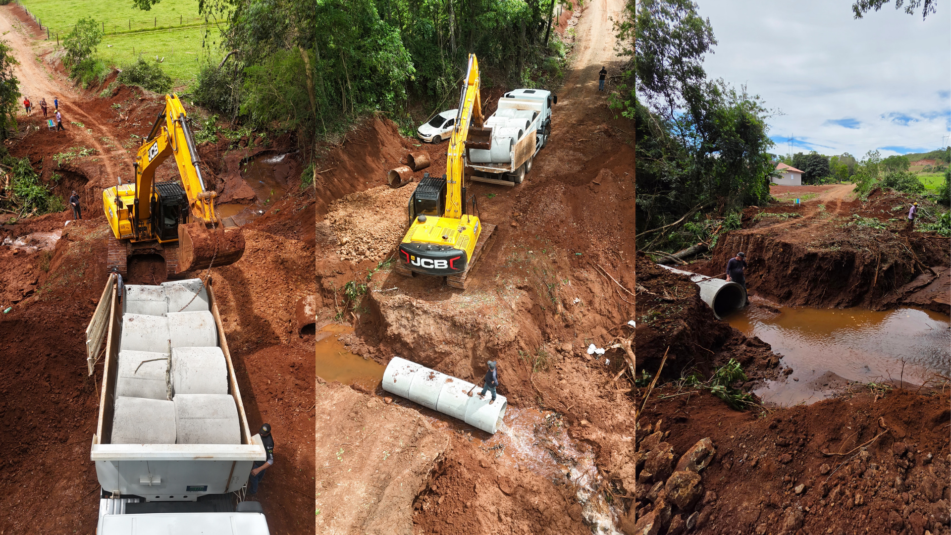 Administração Municipal intensifica de instalação de bueiros em pontos críticos do interior